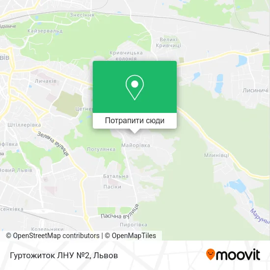 Карта Гуртожиток ЛНУ №2