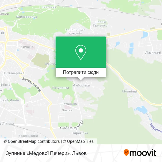 Карта Зупинка «Медової Печери»