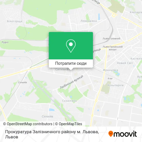 Карта Прокуратура Залізничного району м. Львова