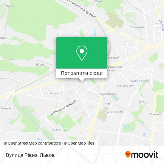 Карта Вулиця Рівна