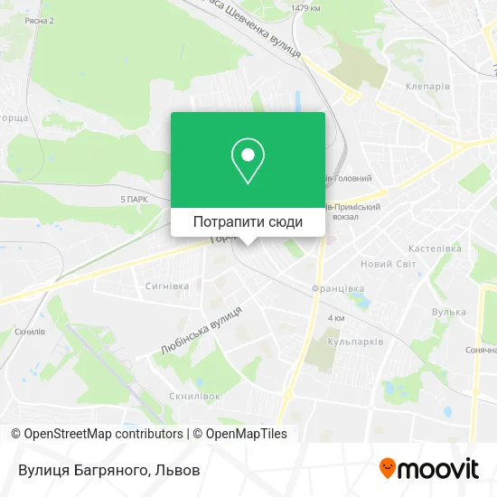 Карта Вулиця Багряного