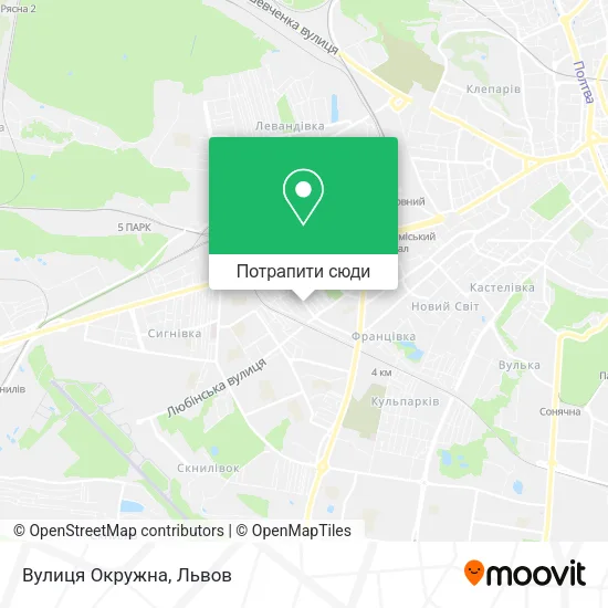 Карта Вулиця Окружна