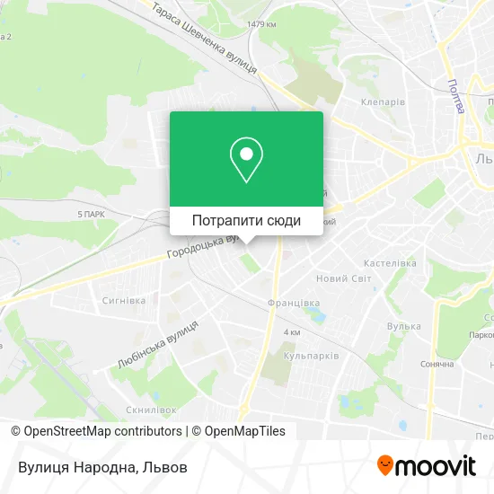 Карта Вулиця Народна