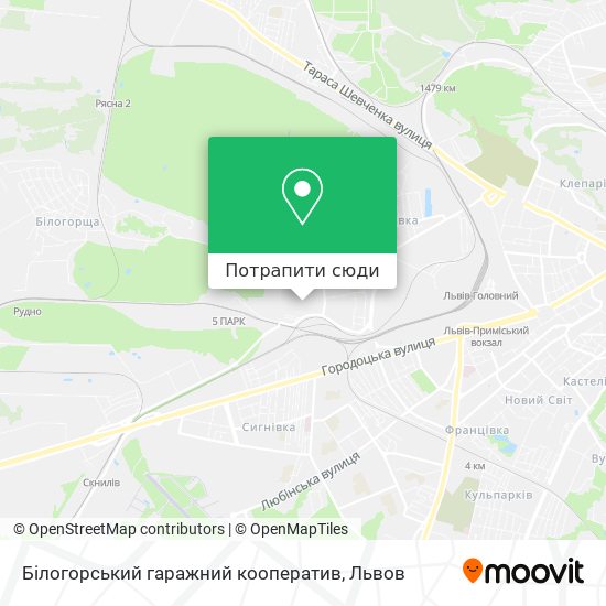 Карта Білогорський гаражний кооператив