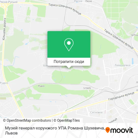 Карта Музей генерал-хорунжого УПА Романа Шухевича