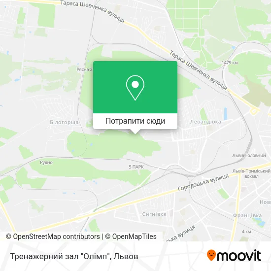 Карта Тренажерний зал "Олімп"