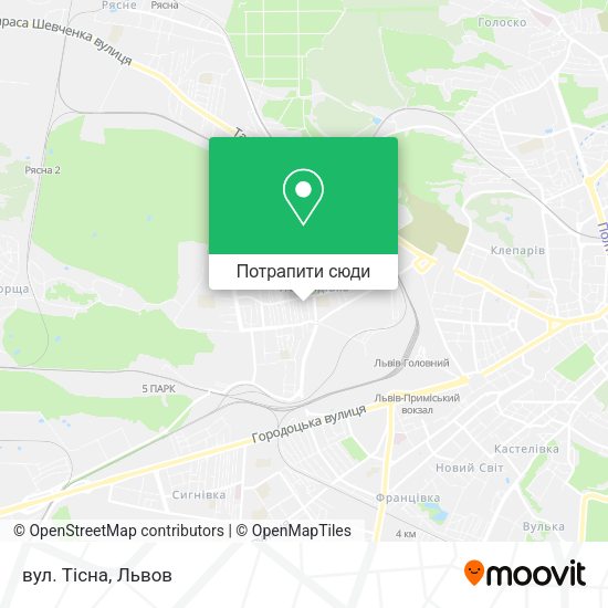 Карта вул. Тісна