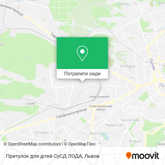 Карта Притулок для дітей СуСД ЛОДА