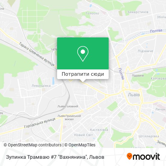 Карта Зупинка Трамваю #7 "Вахнянина"