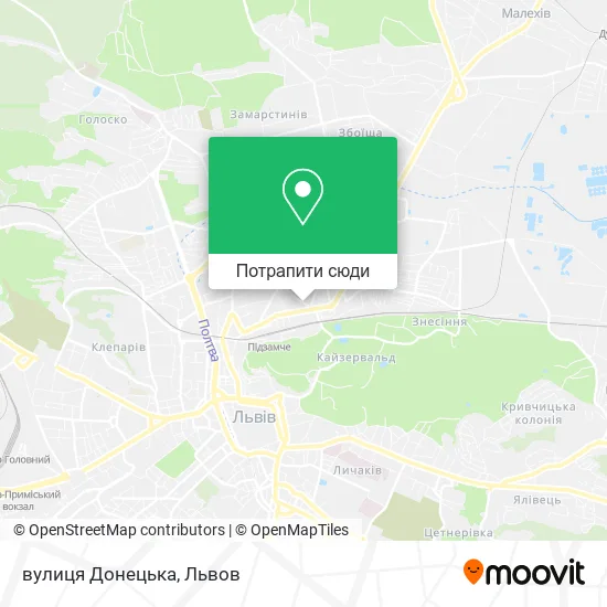 Карта вулиця Донецька