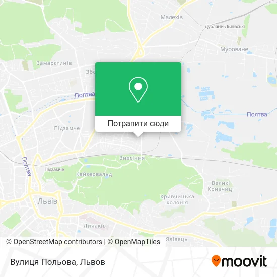 Карта Вулиця Польова