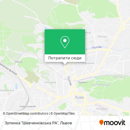Карта Зупинка "Шевченківська РА"