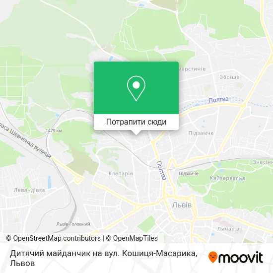 Карта Дитячий майданчик на вул. Кошиця-Масарика