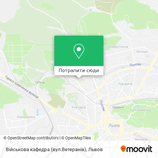 Карта Військова кафедра (вул.Ветеранів)
