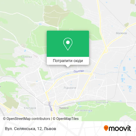 Карта Вул. Селянська, 12