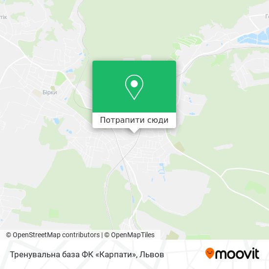 Карта Тренувальна база ФК «Карпати»
