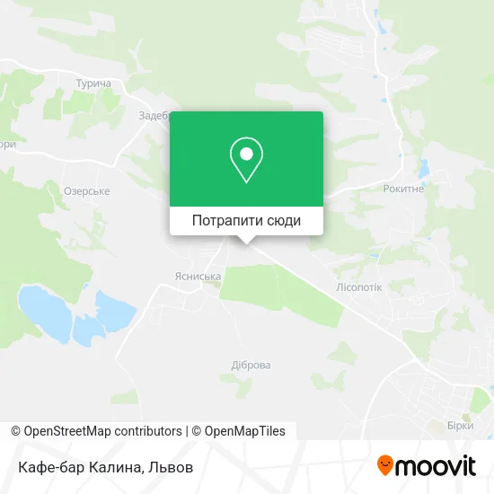 Карта Кафе-бар Калина