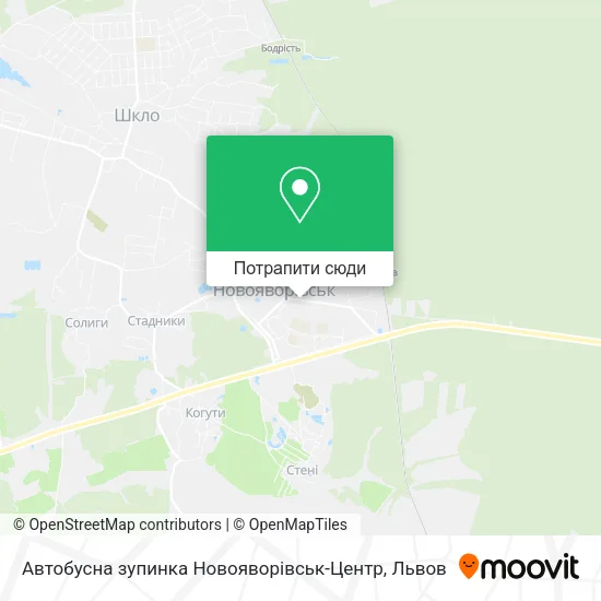 Карта Автобусна зупинка Новояворівськ-Центр