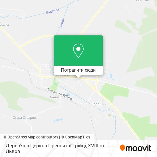 Карта Дерев'яна Церква Пресвятої Трійці, XVIII ст.