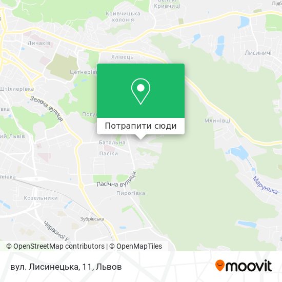Карта вул. Лисинецька, 11