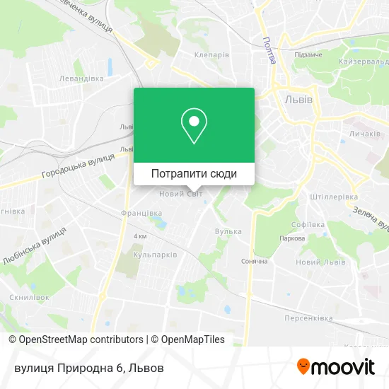 Карта вулиця Природна 6