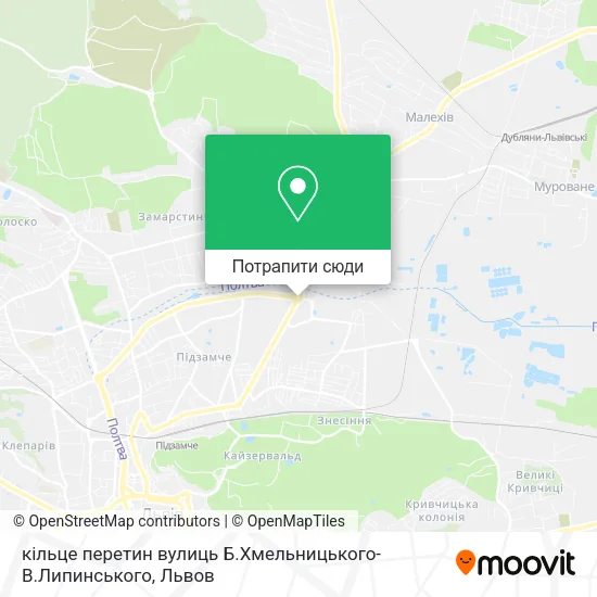 Карта кільце перетин вулиць Б.Хмельницького-В.Липинського