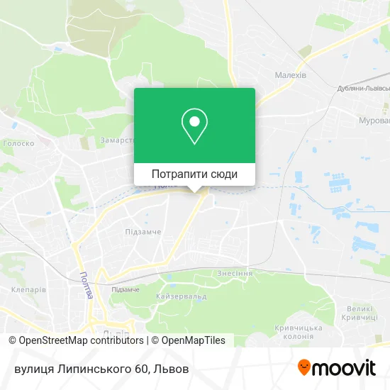 Карта вулиця Липинського 60