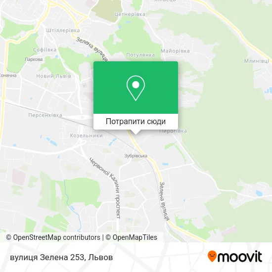 Карта вулиця Зелена 253
