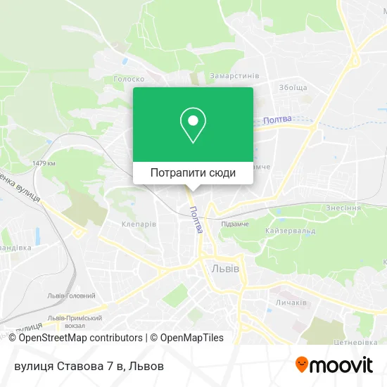 Карта вулиця Ставова 7 в