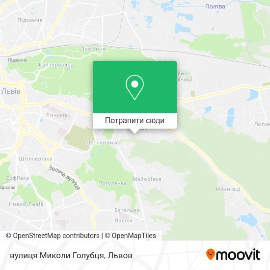 Карта вулиця Миколи Голубця