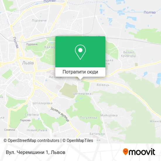 Карта Вул. Черемшини 1