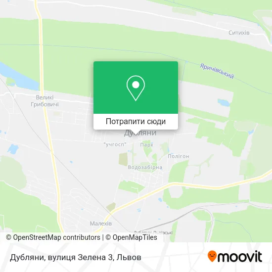 Карта Дубляни, вулиця Зелена 3