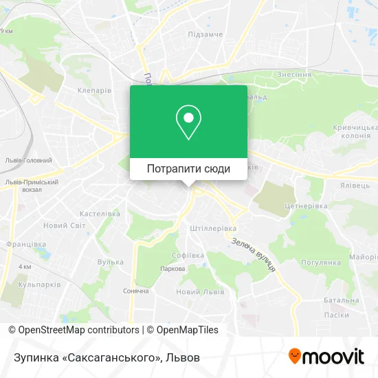 Карта Зупинка «Саксаганського»
