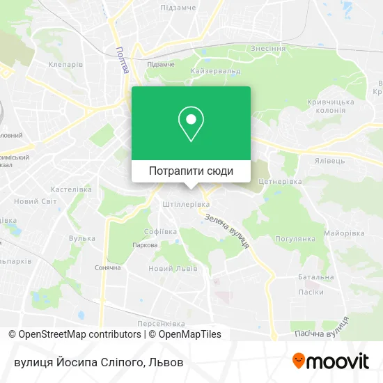Карта вулиця Йосипа Сліпого