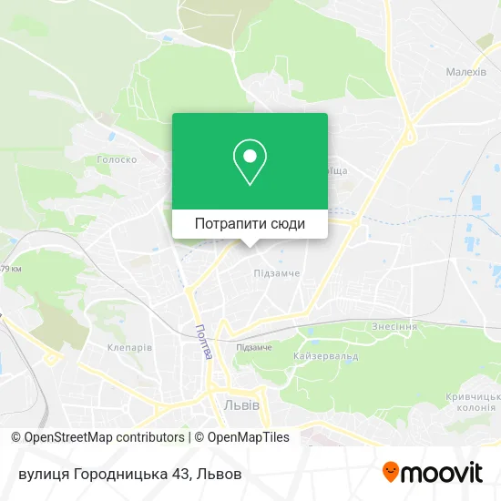 Карта вулиця Городницька 43
