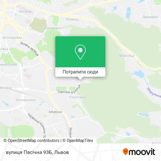 Карта вулиця Пасічна 93Б