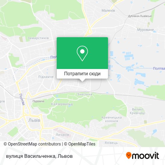 Карта вулиця Васильченка
