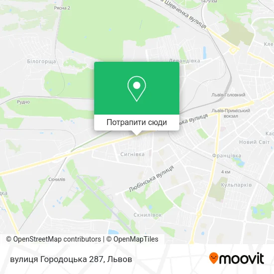 Карта вулиця Городоцька 287