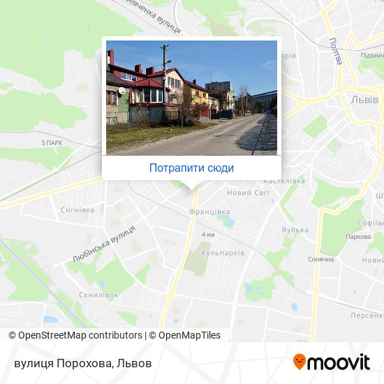 Карта вулиця Порохова