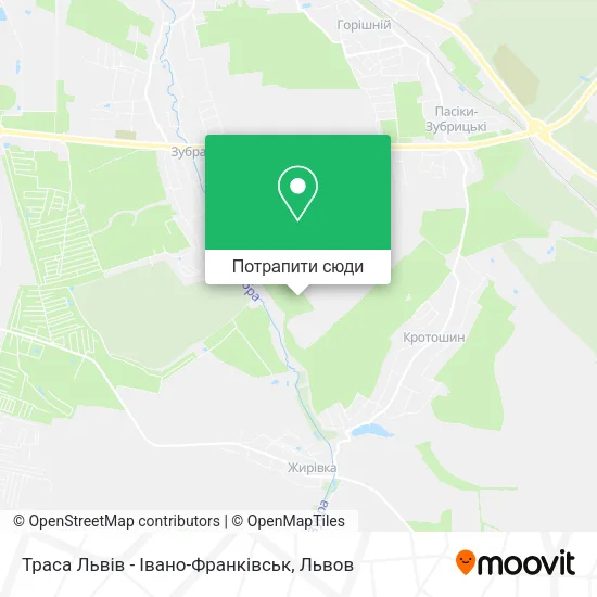 Карта Траса Львів - Івано-Франківськ
