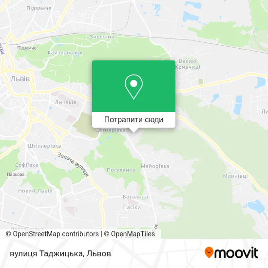 Карта вулиця Таджицька
