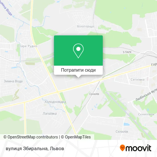 Карта вулиця Збиральна