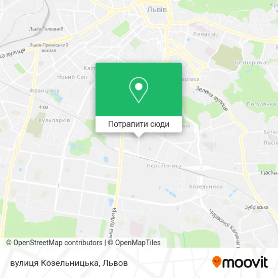 Карта вулиця Козельницька