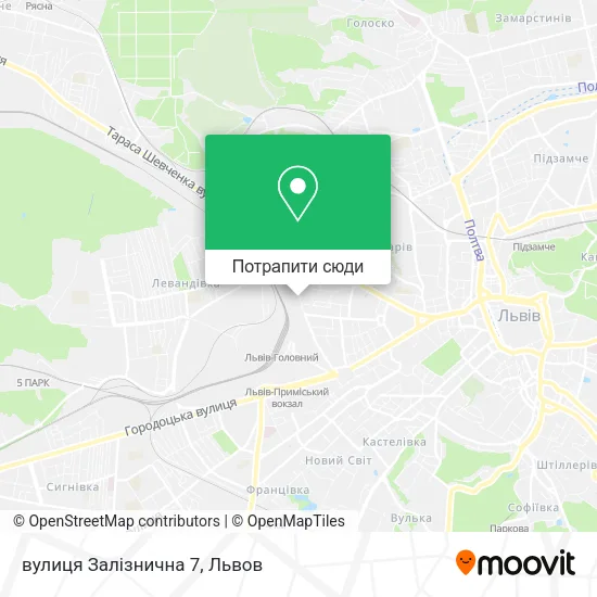Карта вулиця Залізнична 7
