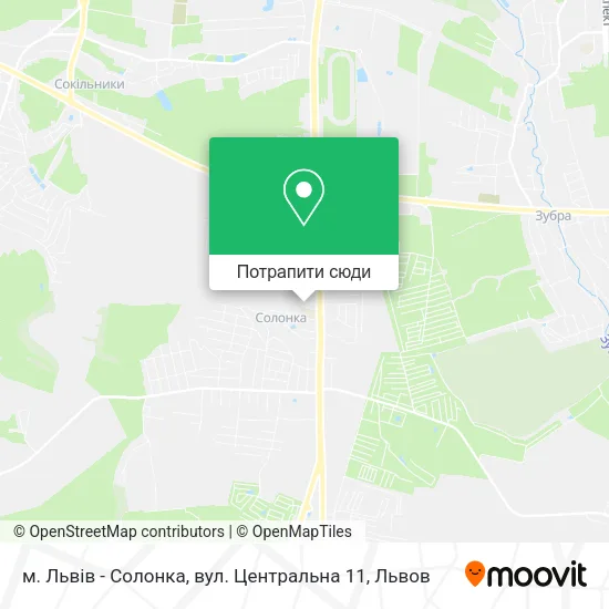 Карта м. Львів - Солонка, вул. Центральна 11