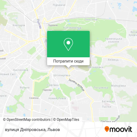 Карта вулиця Дніпровська