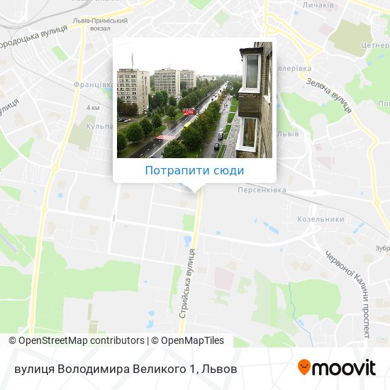 Карта вулиця Володимира Великого 1