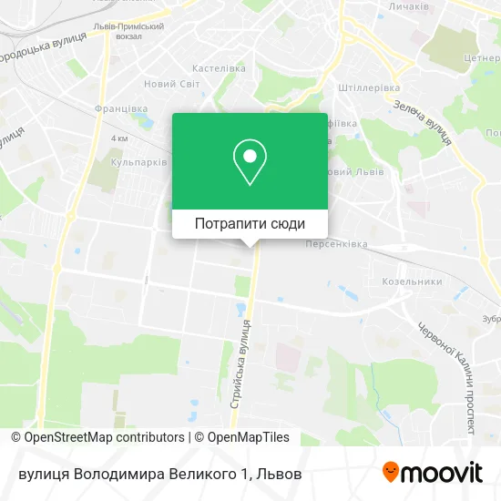 Карта вулиця Володимира Великого 1