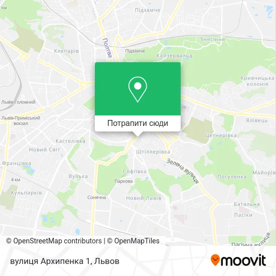 Карта вулиця Архипенка 1