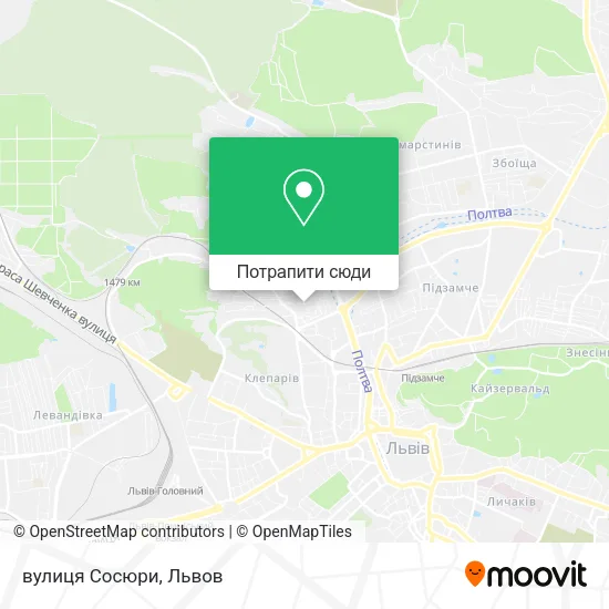 Карта вулиця Сосюри